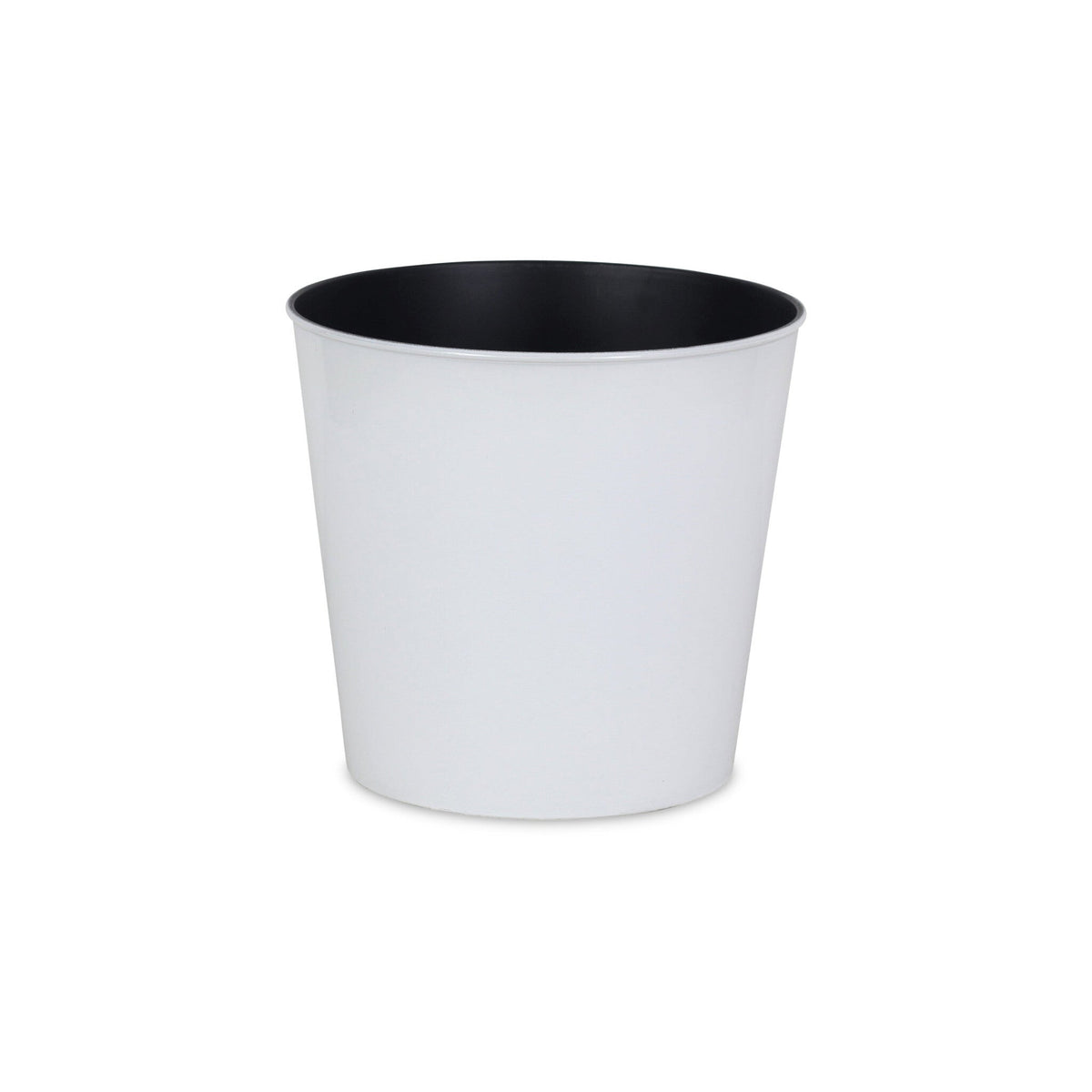 11" White Recycled Plastic Indoor Outdoor Round Pot Planter W2B