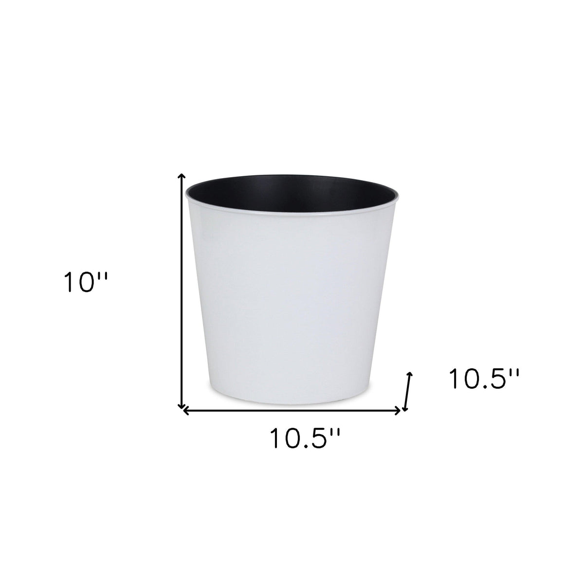 11" White Recycled Plastic Indoor Outdoor Round Pot Planter W2B