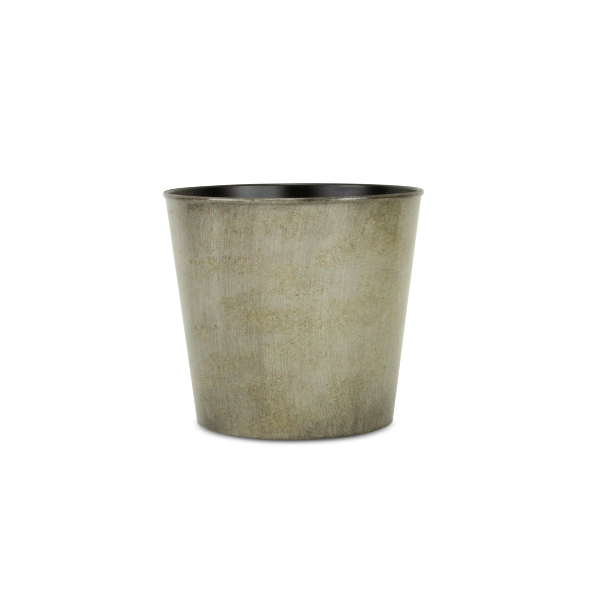 9" Gray Recycled Plastic Indoor Outdoor Round Pot Planter W2B