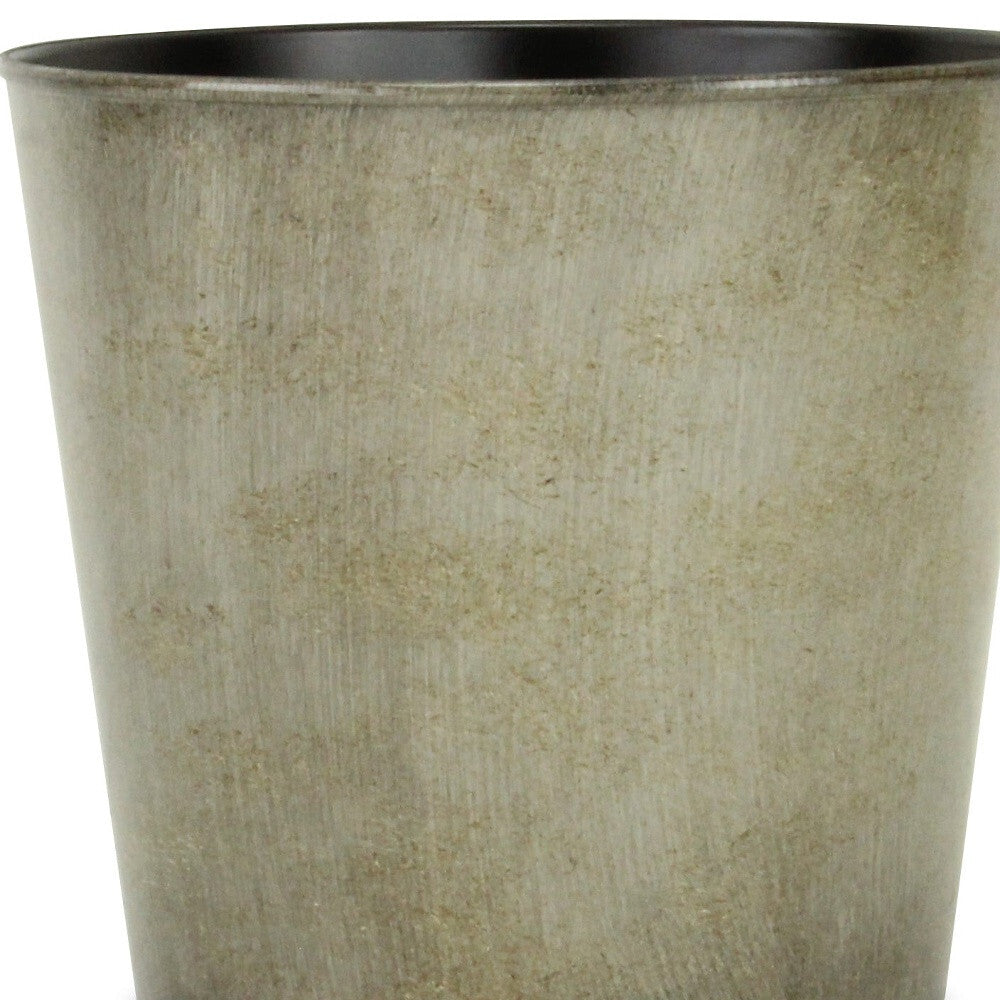 9" Gray Recycled Plastic Indoor Outdoor Round Pot Planter W2B