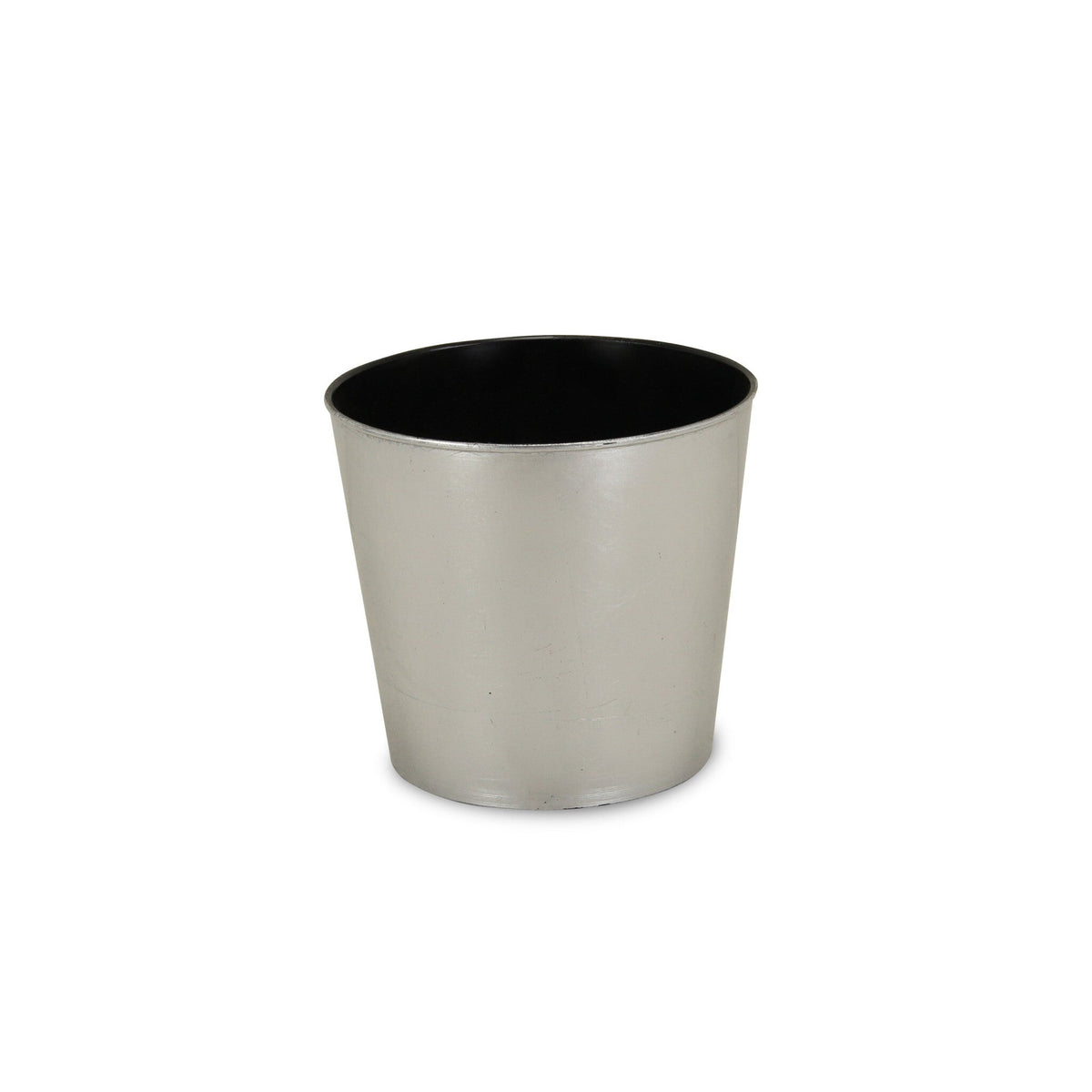 9" Silver Recycled Plastic Indoor Outdoor Round Pot Planter W2B