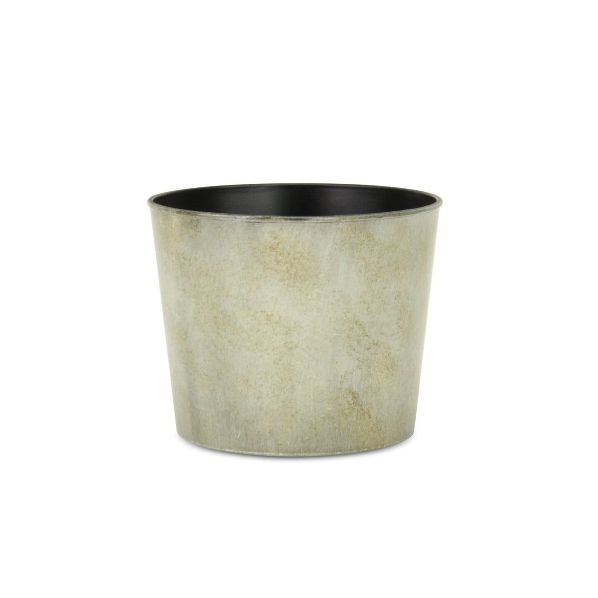 7" Gray Recycled Plastic Indoor Outdoor Round Pot Planter W2B