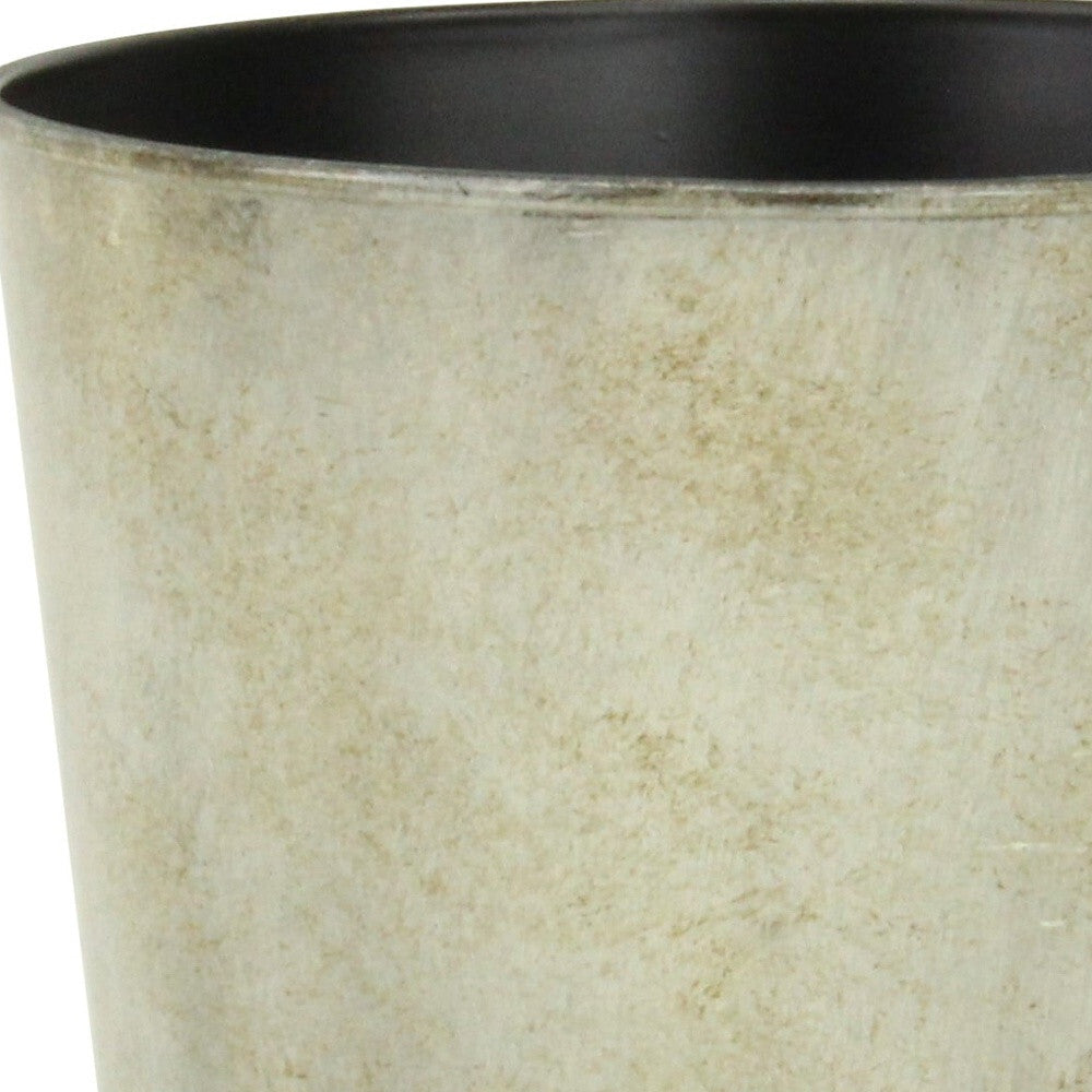 7" Gray Recycled Plastic Indoor Outdoor Round Pot Planter W2B