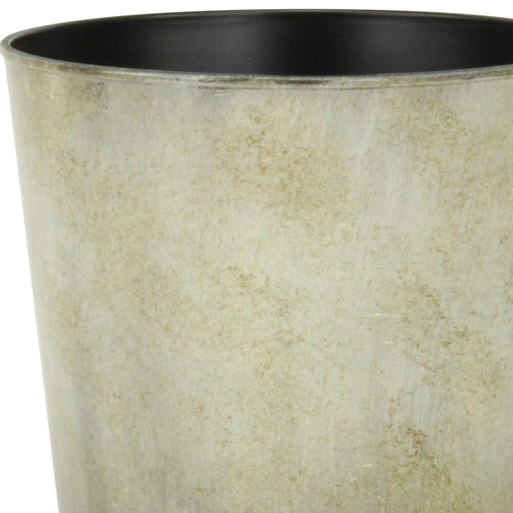 7" Gray Recycled Plastic Indoor Outdoor Round Pot Planter W2B