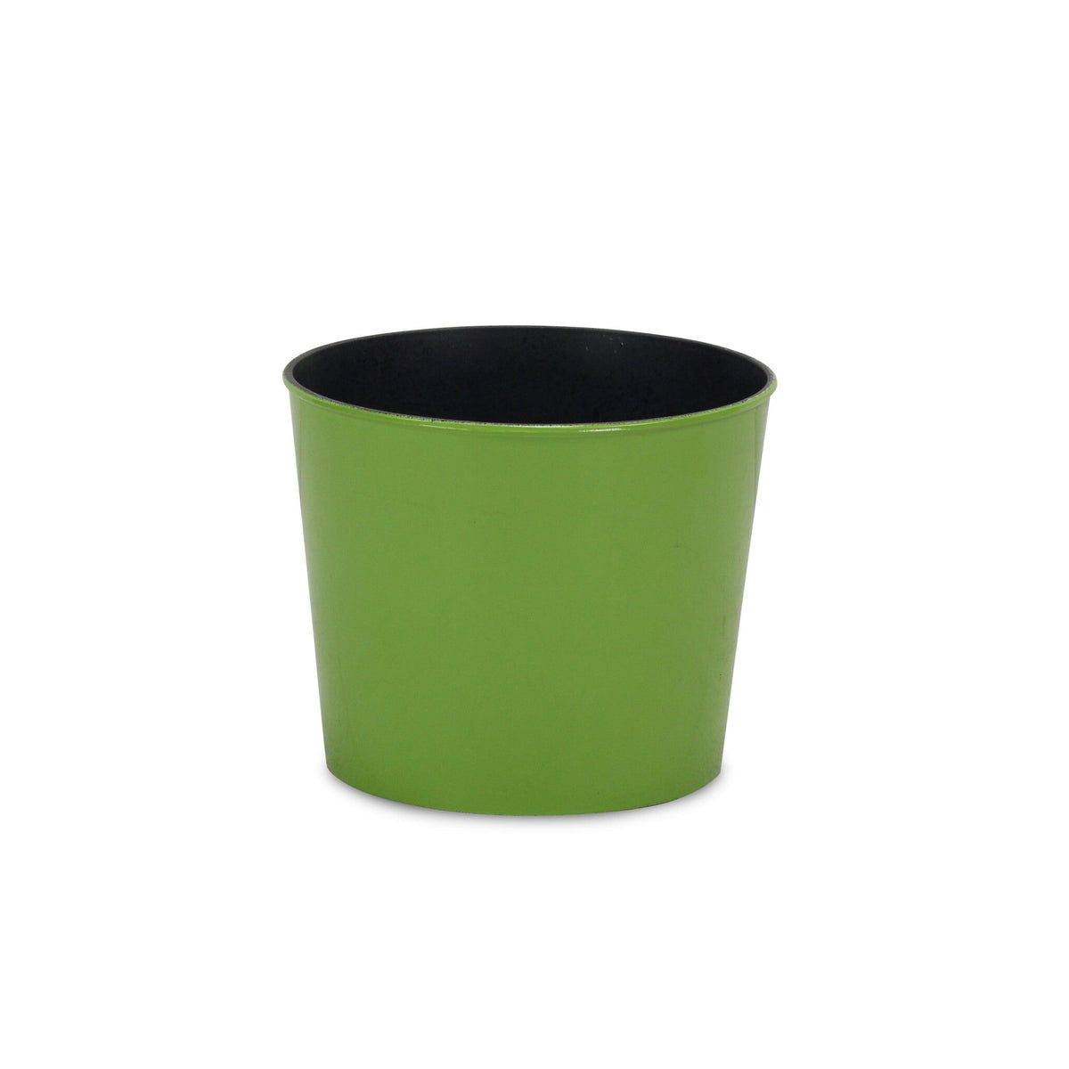 7" Lime Green Recycled Plastic Indoor Outdoor Round Pot Planter W2B