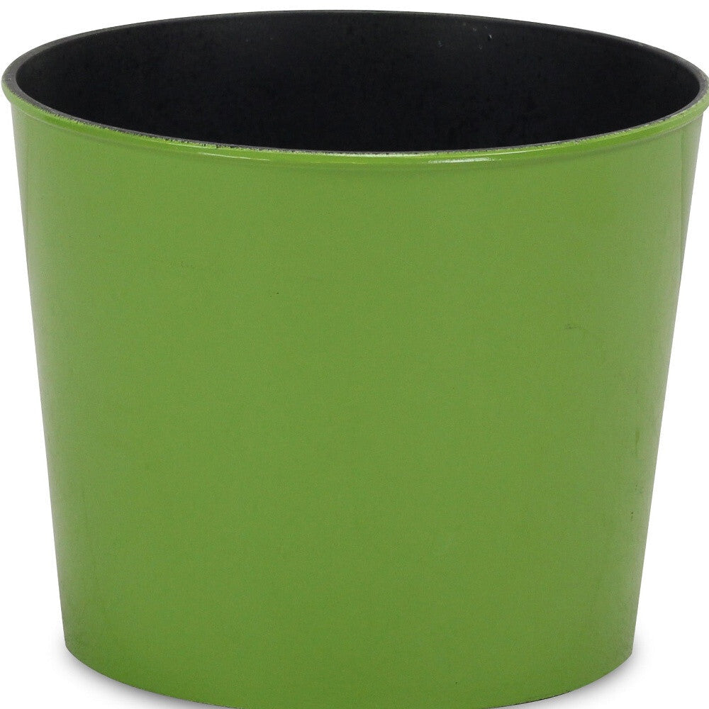7" Lime Green Recycled Plastic Indoor Outdoor Round Pot Planter W2B