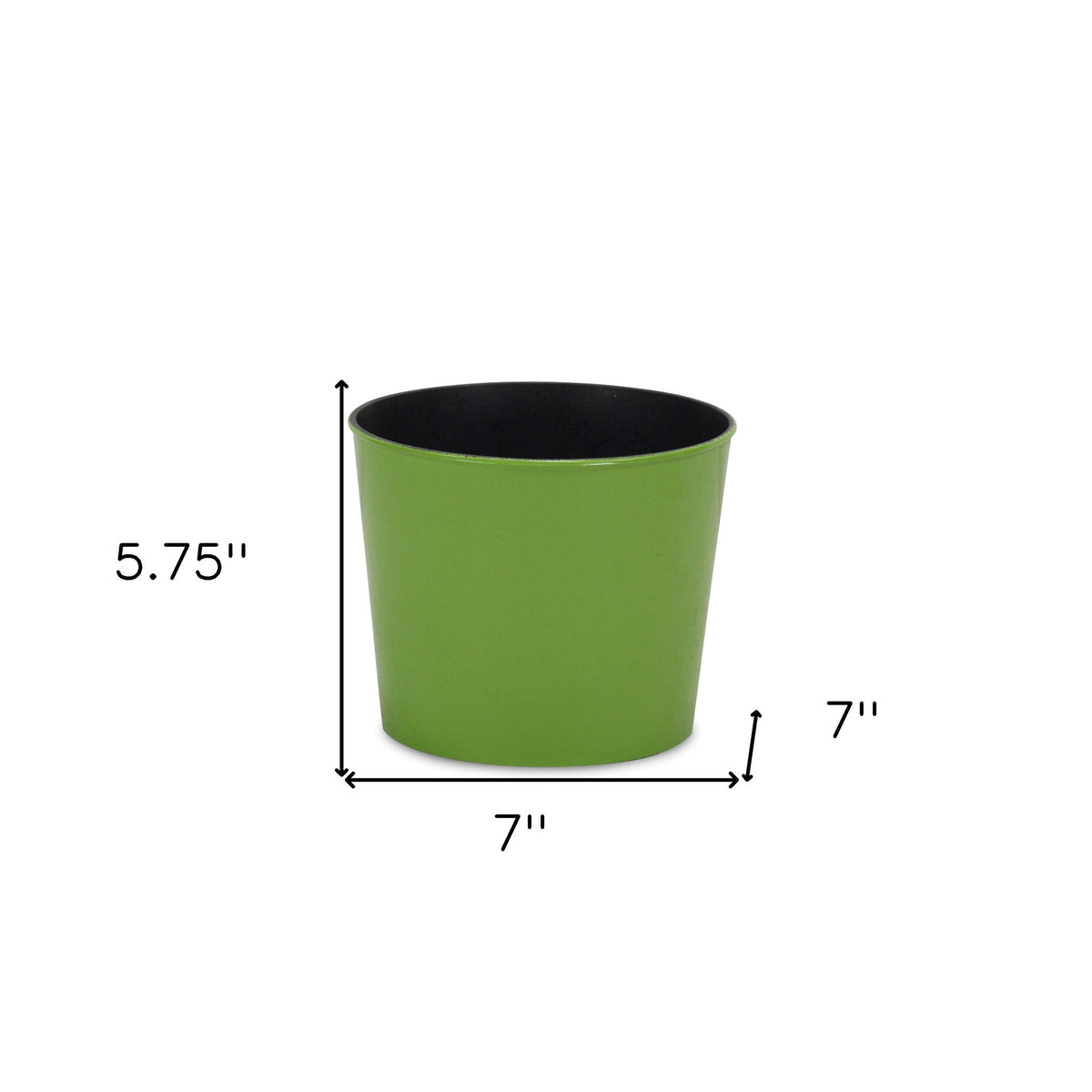 7" Lime Green Recycled Plastic Indoor Outdoor Round Pot Planter W2B