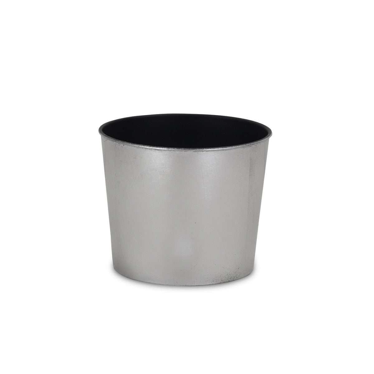 7" Silver Recycled Plastic Indoor Outdoor Round Pot Planter W2B
