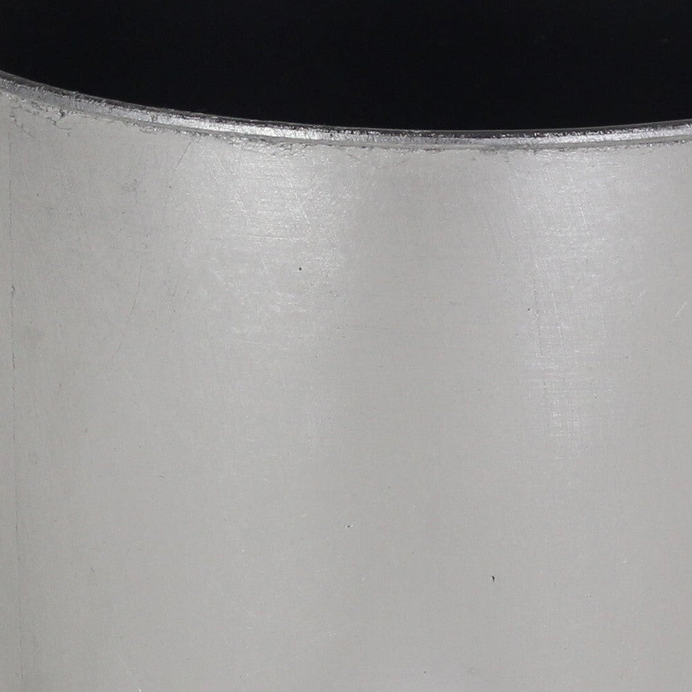 7" Silver Recycled Plastic Indoor Outdoor Round Pot Planter W2B