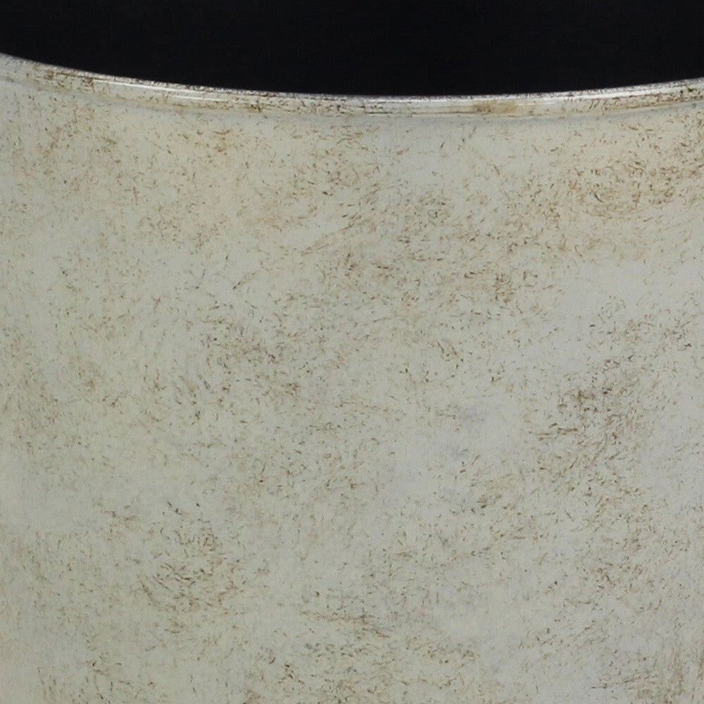 7" Silver Recycled Plastic Indoor Outdoor Round Pot Planter W2B