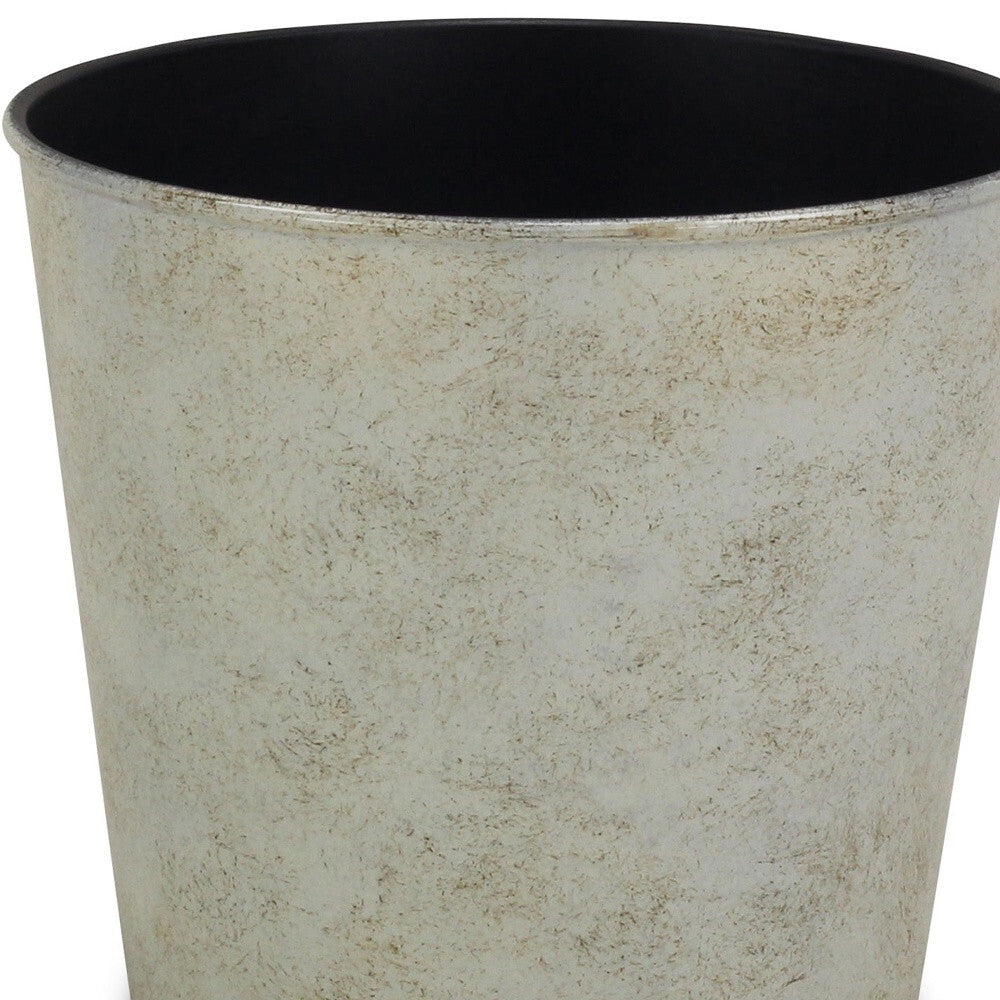 7" Silver Recycled Plastic Indoor Outdoor Round Pot Planter W2B
