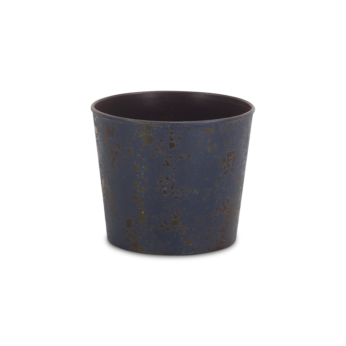 6" Blue Recycled Plastic Indoor Outdoor Round Pot Planter W2B