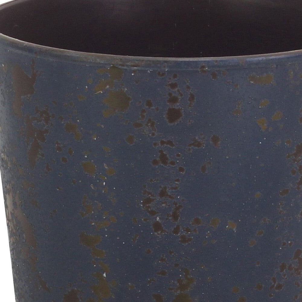6" Blue Recycled Plastic Indoor Outdoor Round Pot Planter W2B