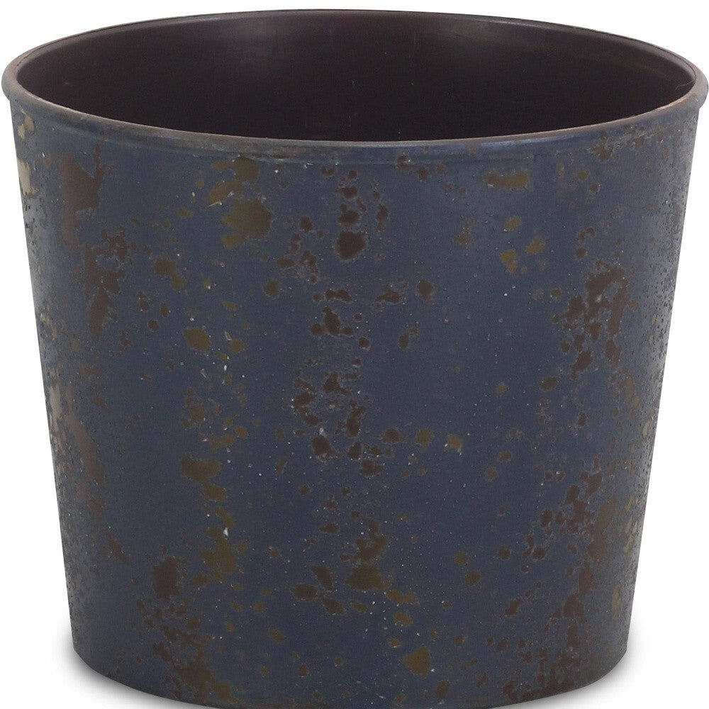 6" Blue Recycled Plastic Indoor Outdoor Round Pot Planter W2B