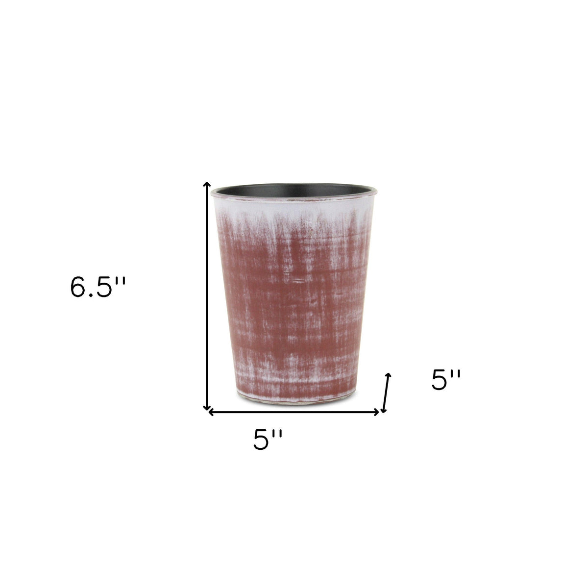 5" Brown and Ivory Textural Tone On Tone Recycled Plastic Indoor Outdoor Round Pot Planter W2B