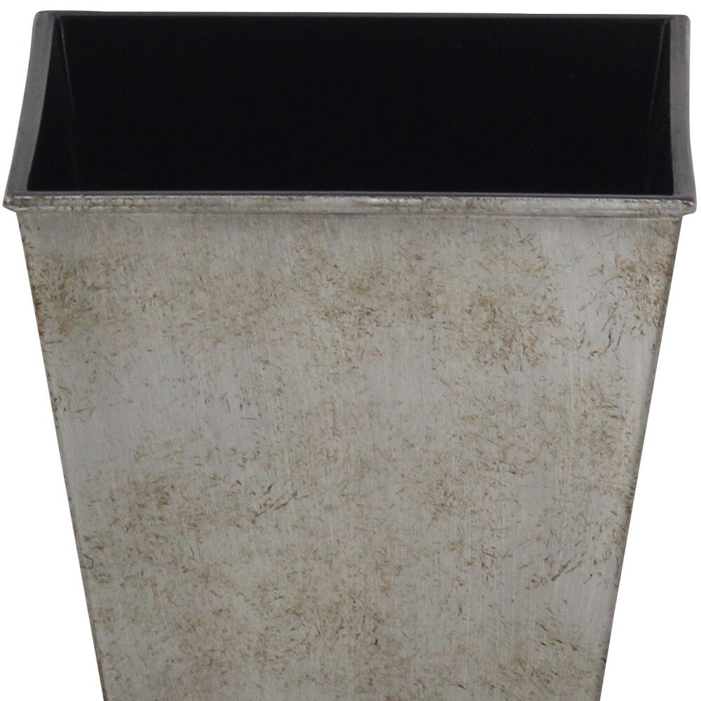 5" Gray Recycled Plastic Indoor Outdoor Square Pot Planter W2B