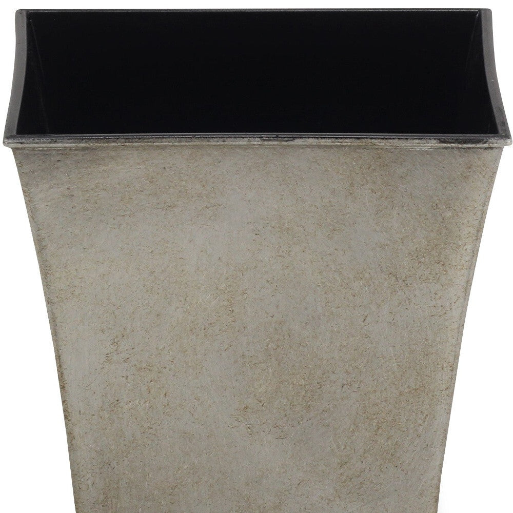 7" Gray Recycled Plastic Indoor Outdoor Square Pot Planter W2B