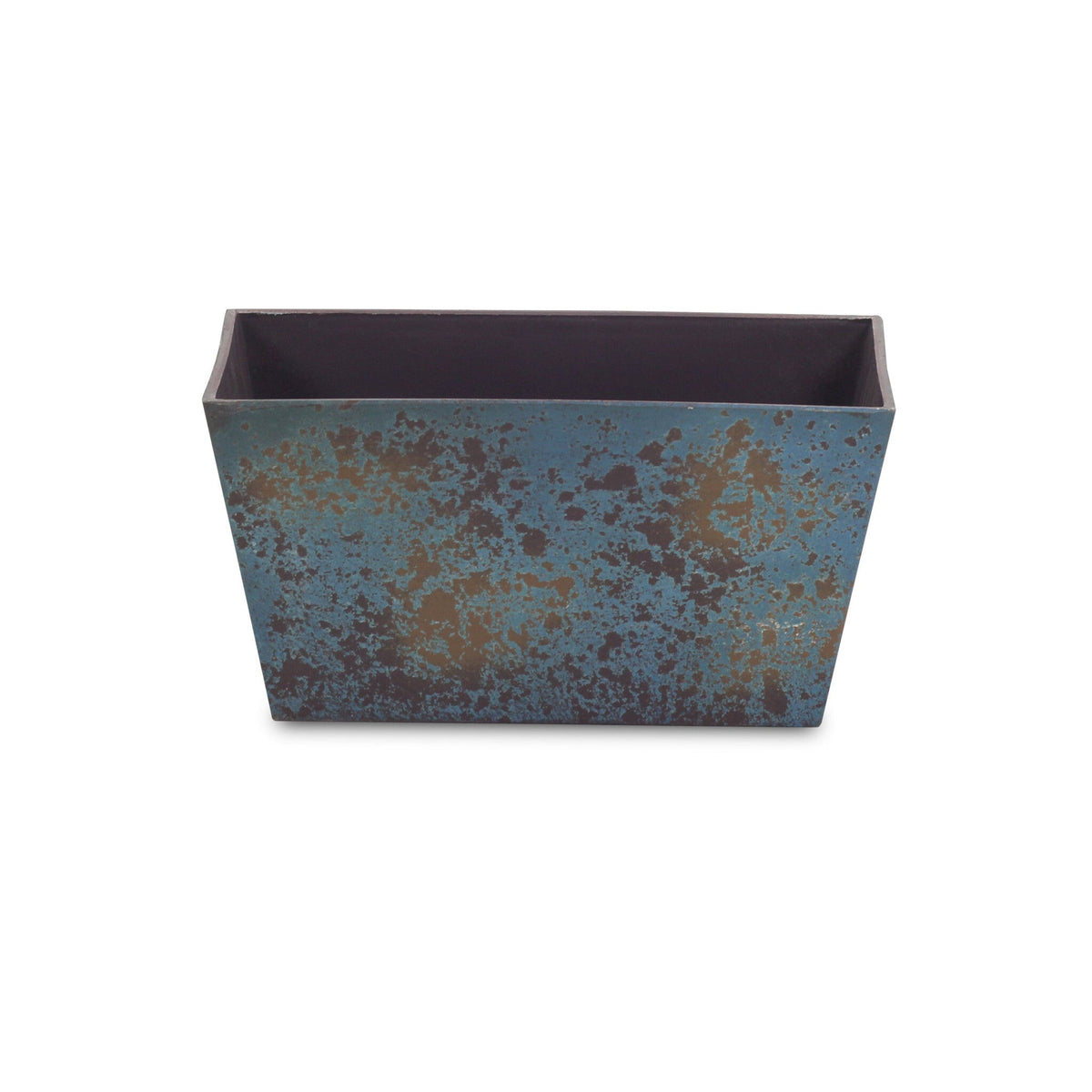 8" Blue Recycled Plastic Indoor Outdoor Rectangular Planter Box W2B