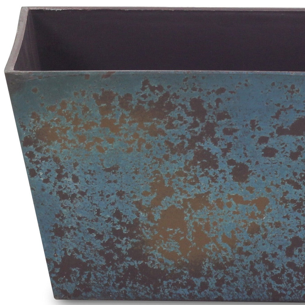 8" Blue Recycled Plastic Indoor Outdoor Rectangular Planter Box W2B