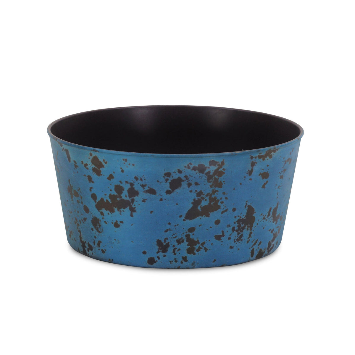 12" Blue Recycled Plastic Indoor Outdoor Round Pot Planter W2B