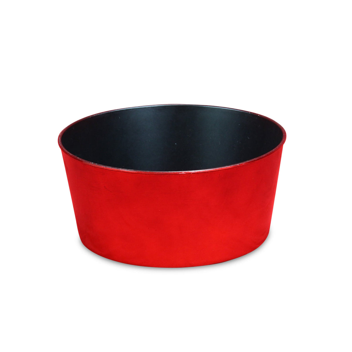 12" Red Recycled Plastic Indoor Outdoor Round Pot Planter W2B
