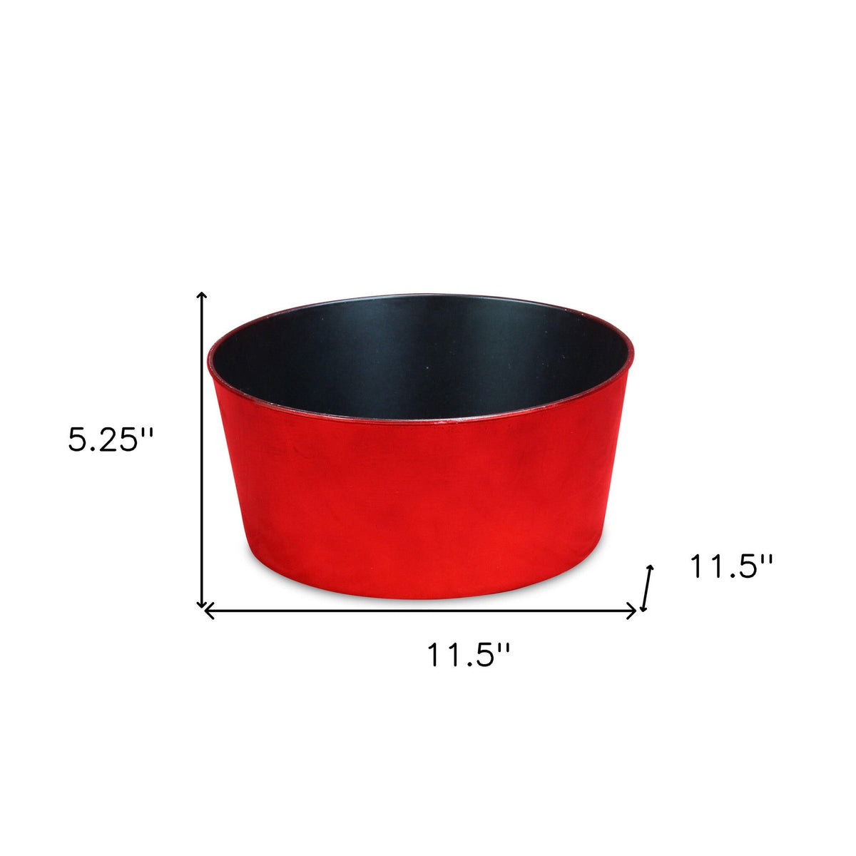 12" Red Recycled Plastic Indoor Outdoor Round Pot Planter W2B