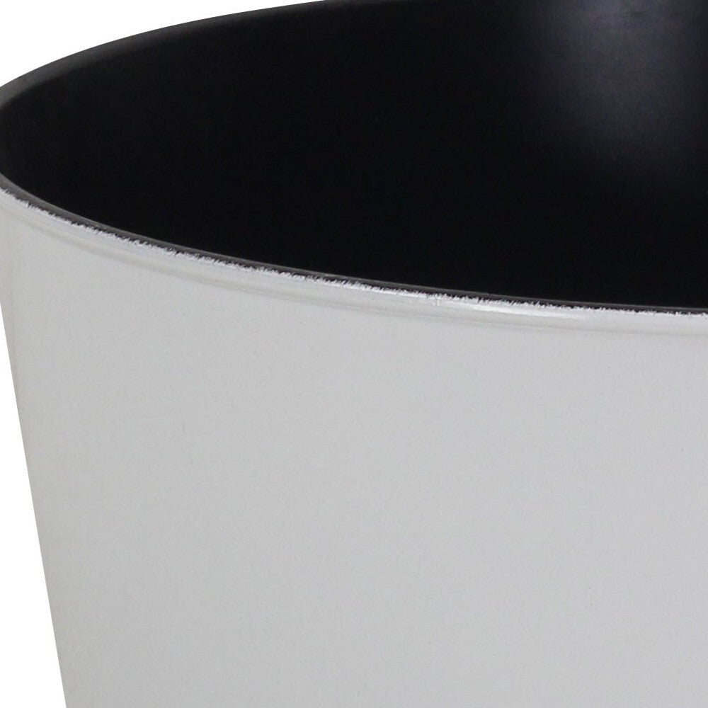 12" White Recycled Plastic Indoor Outdoor Round Pot Planter W2B