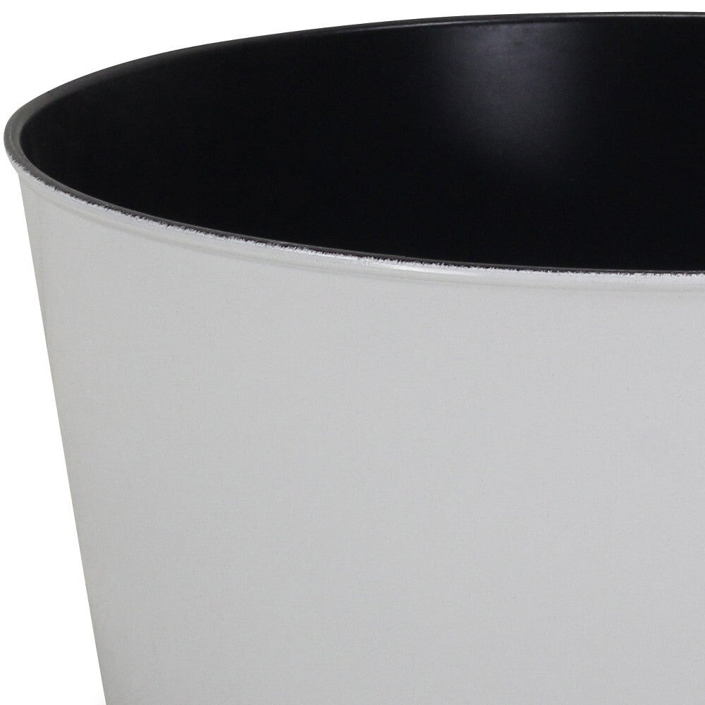 12" White Recycled Plastic Indoor Outdoor Round Pot Planter W2B
