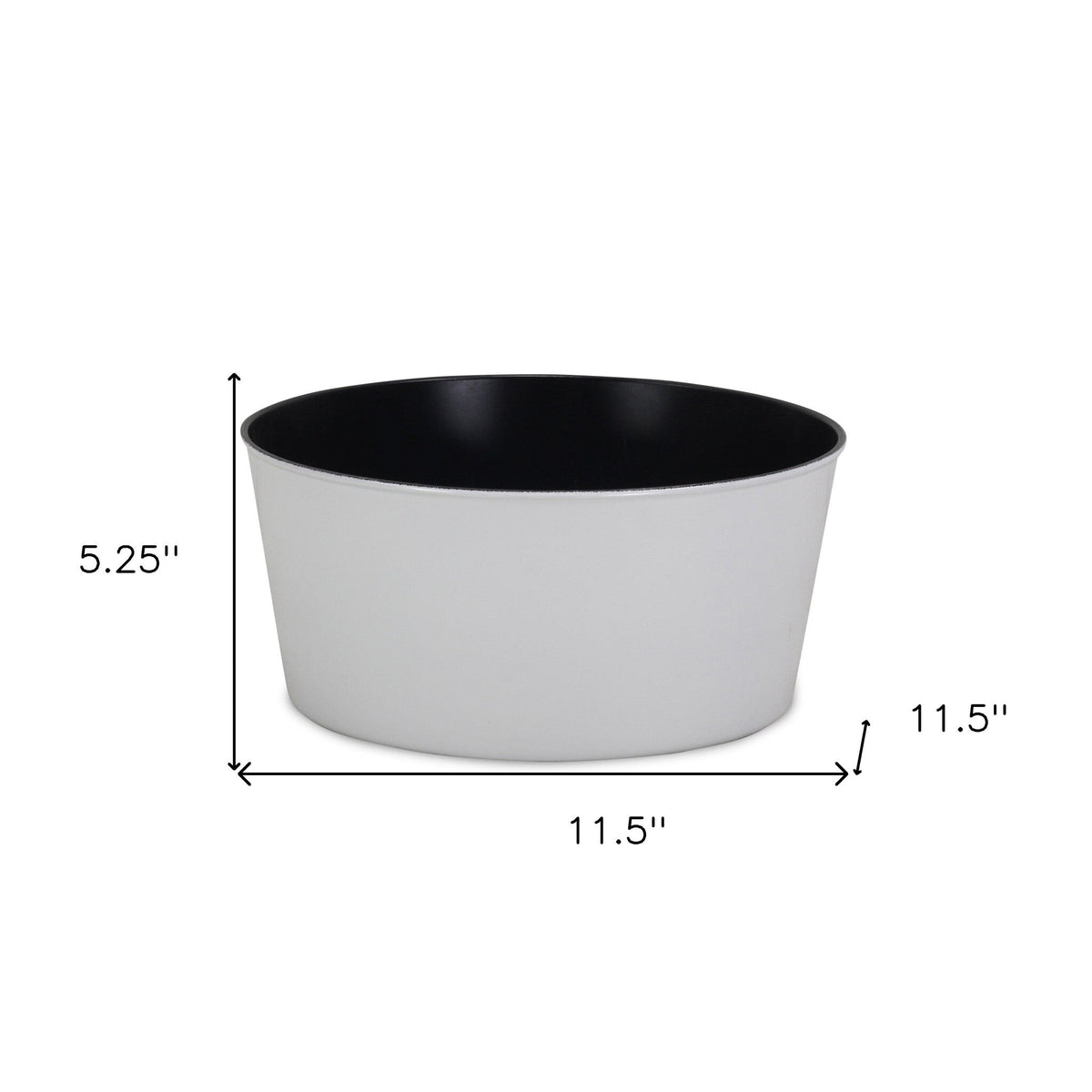12" White Recycled Plastic Indoor Outdoor Round Pot Planter W2B