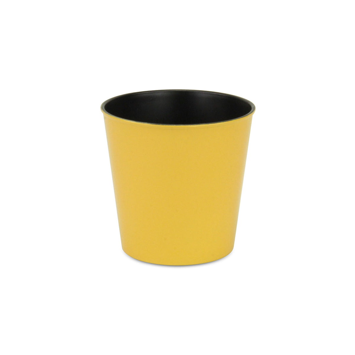 5" Yellow Recycled Plastic Indoor Outdoor Round Pot Planter W2B