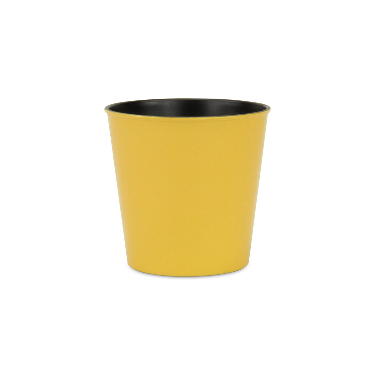 5" Yellow Recycled Plastic Indoor Outdoor Round Pot Planter W2B