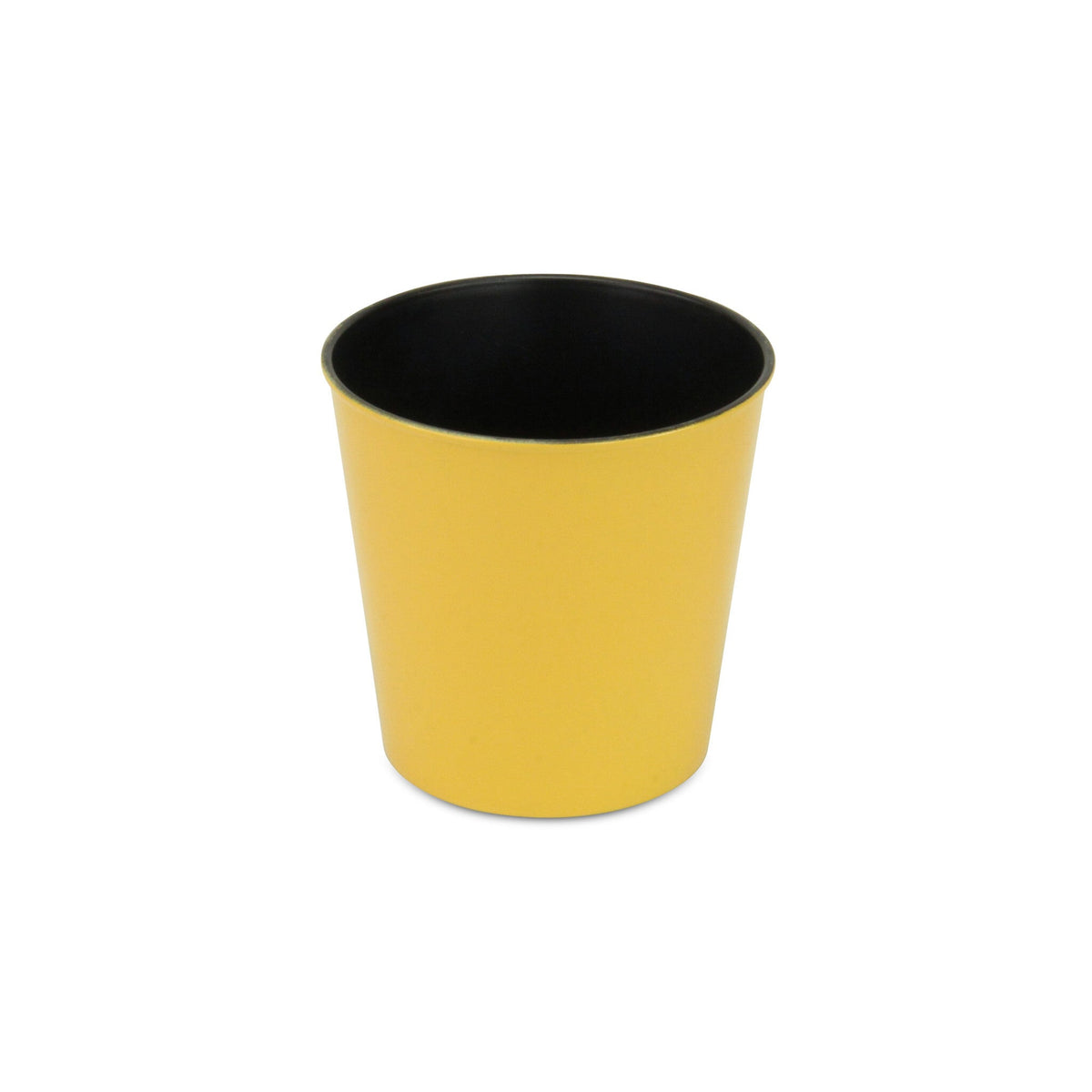 5" Yellow Recycled Plastic Indoor Outdoor Round Pot Planter W2B