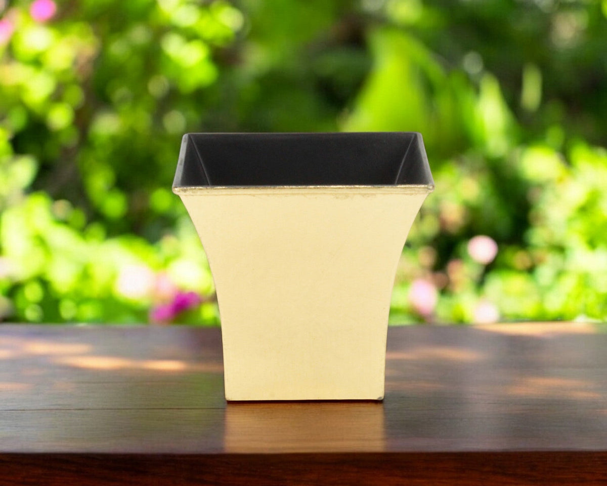 5" Gold Recycled Plastic Indoor Outdoor Square Pot Planter W2B
