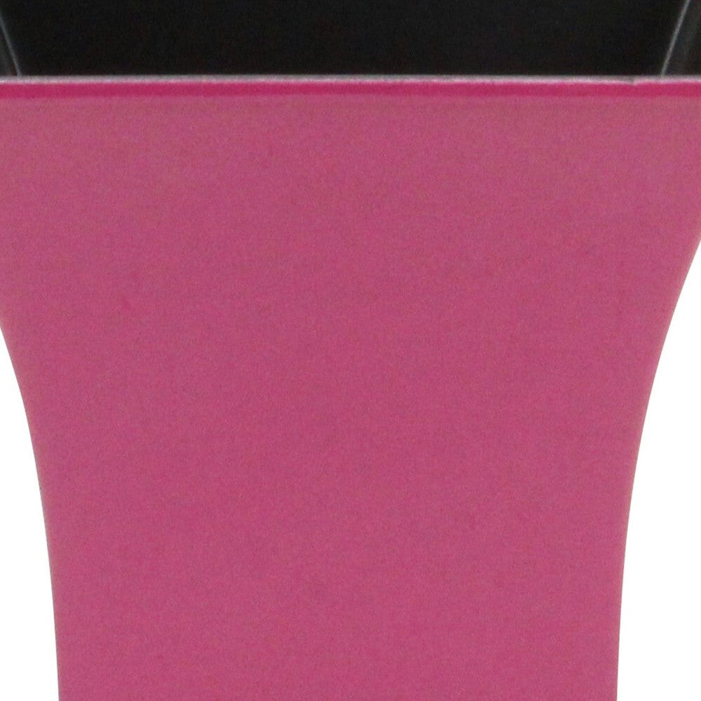5" Hot Pink Recycled Plastic Indoor Outdoor Square Pot Planter W2B