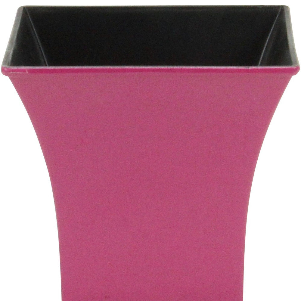 5" Hot Pink Recycled Plastic Indoor Outdoor Square Pot Planter W2B