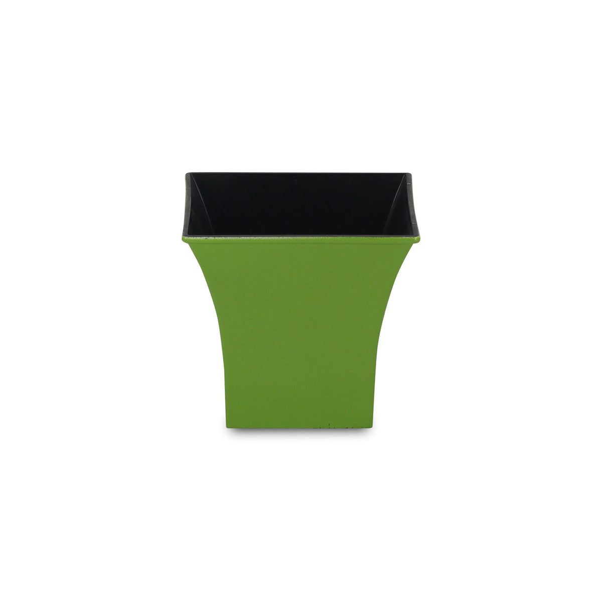 5" Lime Green Recycled Plastic Indoor Outdoor Square Pot Planter W2B