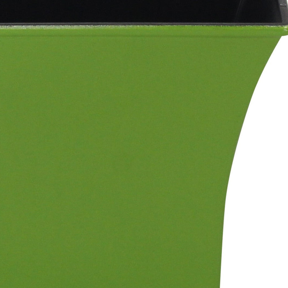 5" Lime Green Recycled Plastic Indoor Outdoor Square Pot Planter W2B