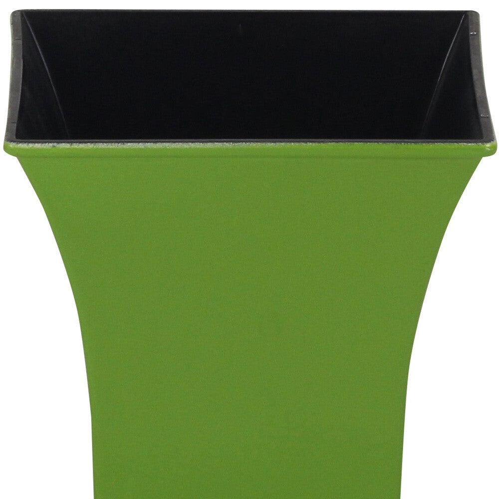 5" Lime Green Recycled Plastic Indoor Outdoor Square Pot Planter W2B