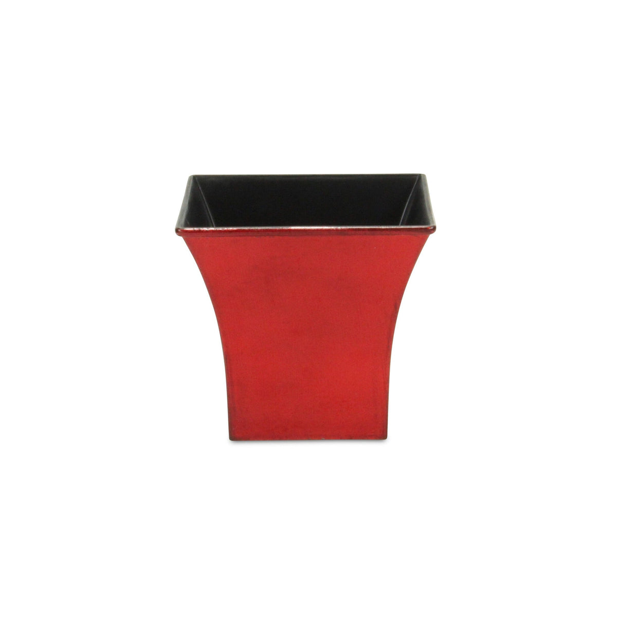 5" Red Recycled Plastic Indoor Outdoor Square Pot Planter W2B