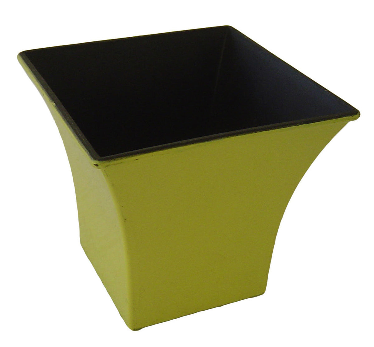 5" Yellow Recycled Plastic Indoor Outdoor Square Pot Planter W2B