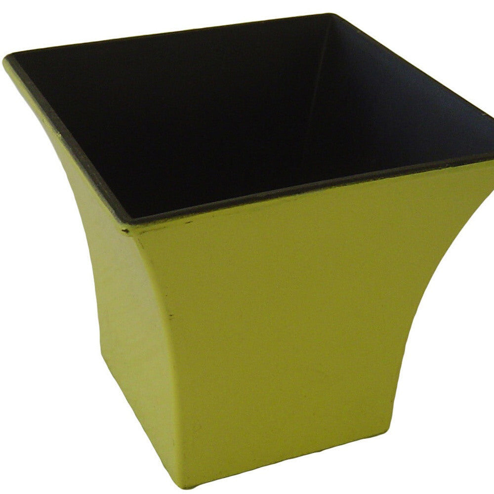 5" Yellow Recycled Plastic Indoor Outdoor Square Pot Planter W2B