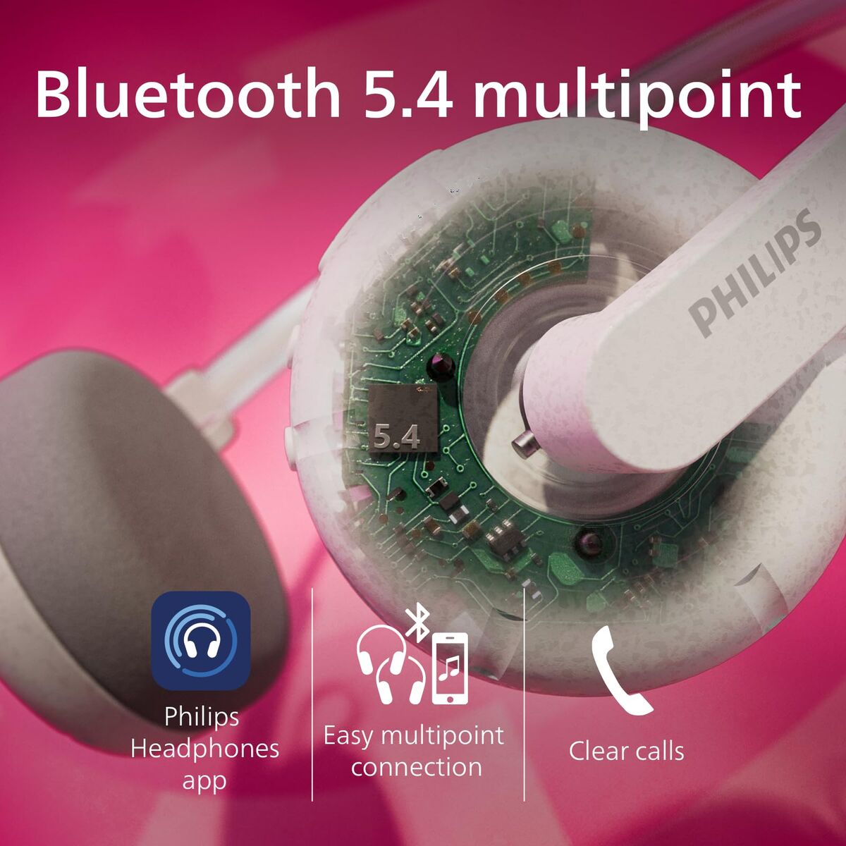Headphones Philips TAH2000WT White-3