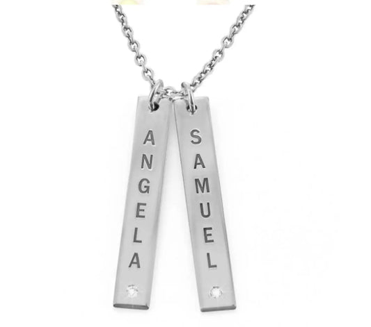 Personalized Vertical Necklace, Mother's Day Gift Maiden-Art