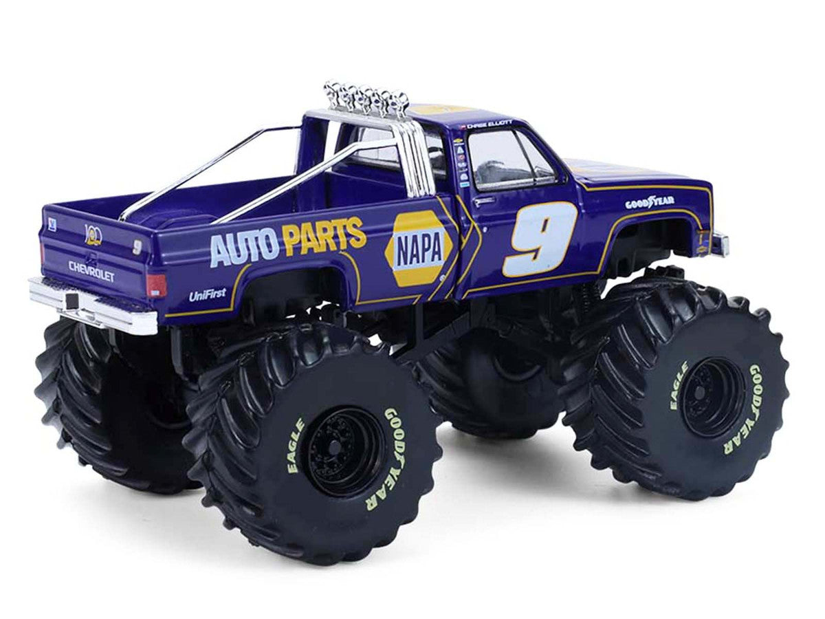 1984 Chevrolet C20 Monster Truck #9 "NAPA" Blue with Graphics "Kings of Crunch - Hendrick Motorsports Tribute" Special Edition 1/64 Diecast Model Car by Greenlight Greenlight