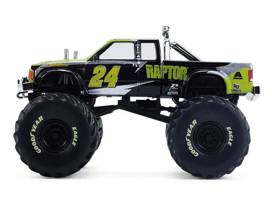 1986 Chevrolet S10 Monster Truck #24 "Raptor" Black and Green with Graphics "Kings of Crunch - Hendrick Motorsports Tribute" Special Edition 1/64 Diecast Model Car by Greenlight Greenlight