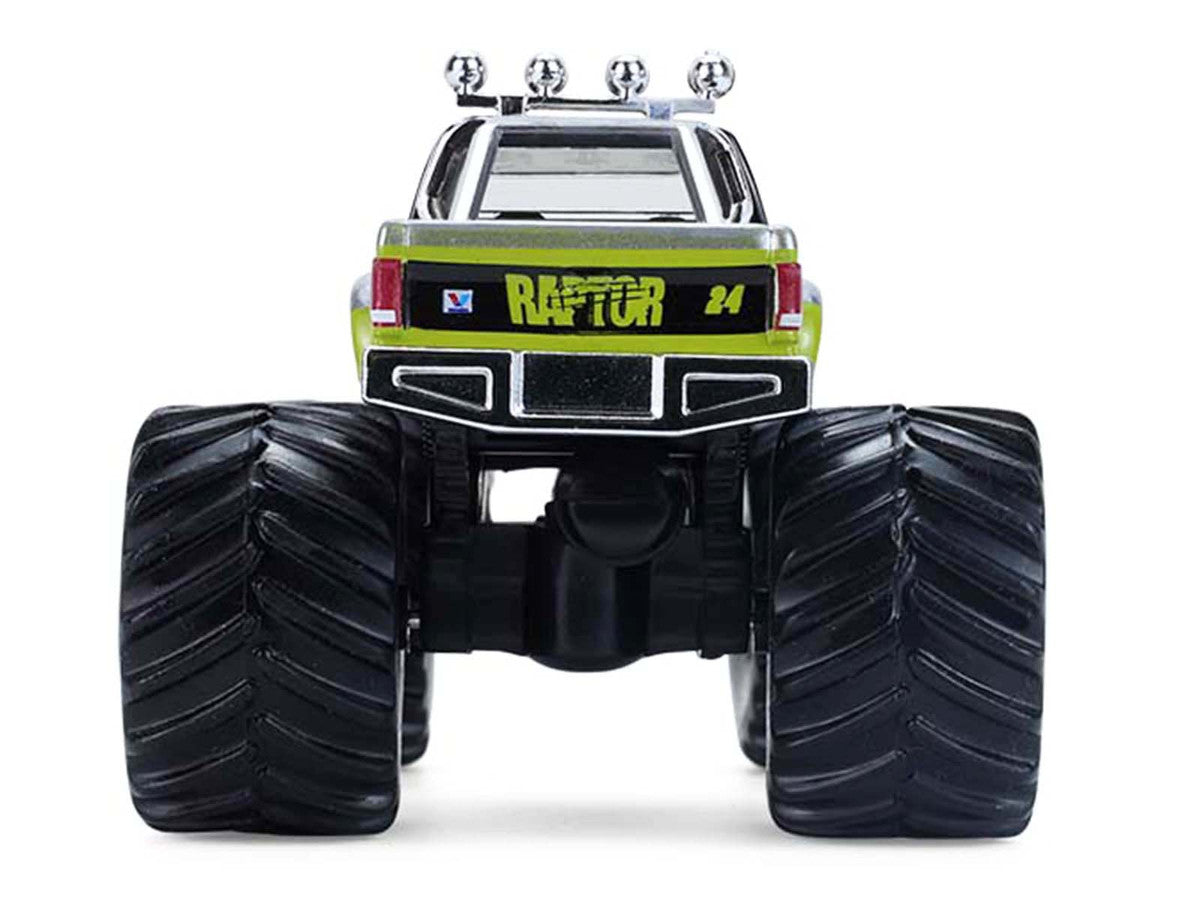 1986 Chevrolet S10 Monster Truck #24 "Raptor" Black and Green with Graphics "Kings of Crunch - Hendrick Motorsports Tribute" Special Edition 1/64 Diecast Model Car by Greenlight Greenlight
