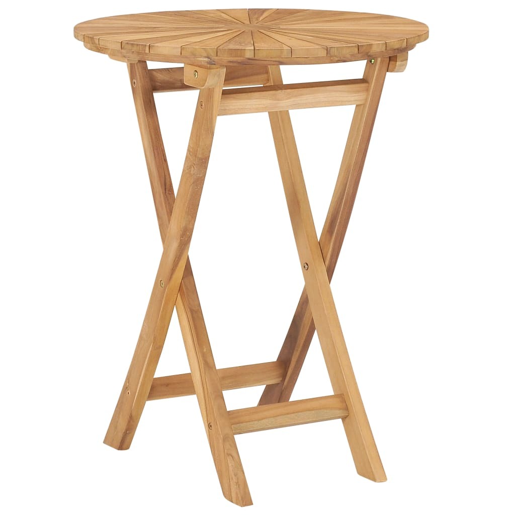 Folding Patio Table  23.6" Solid Teak Wood W2B