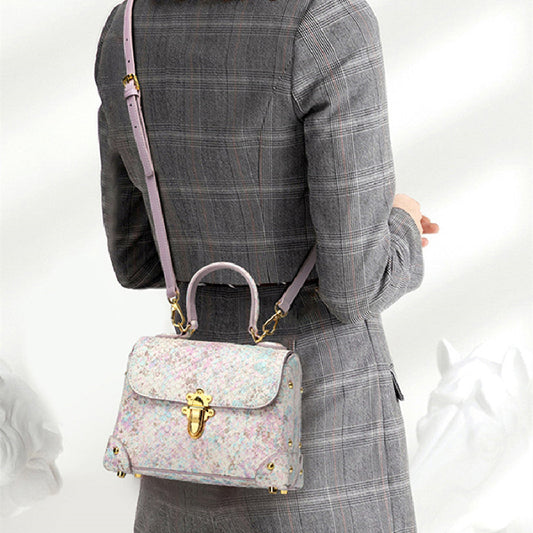 Women's Toe Layer Cowhide Fashion Snake Pattern Handbag LadyShow.Store