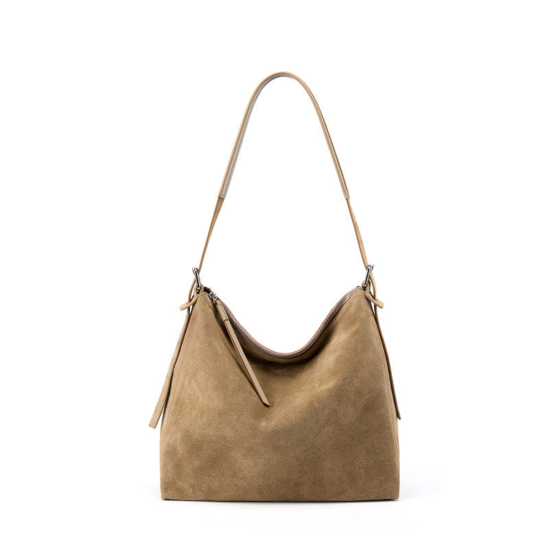High-end Casual Underarm Tote Bag Made From Top-layer Cowhide Accent Plus