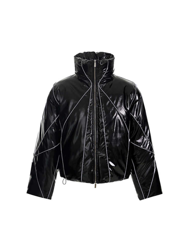 Men's Winter Reflective Line Bread Coat Thickened Accent Plus